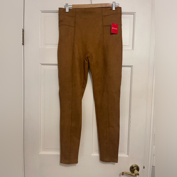 **NEW** SPANX Faux Suede Leggings Size Large - Picture 1 of 2